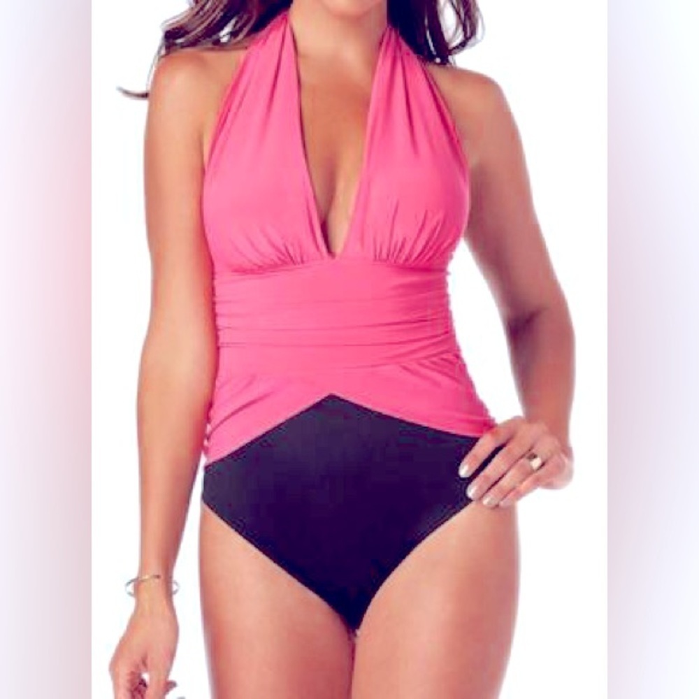 MAGICSUIT Swimsuit. Size 8. Pink and Black